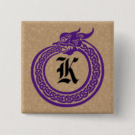 Chapa Cuadrada Personalizado Monograma Celta Ouroboros