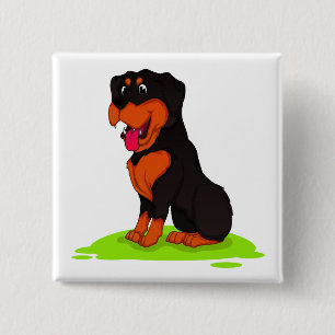Chapa Cuadrada Personalizado Rottweiler de Perro Perro Cachorro