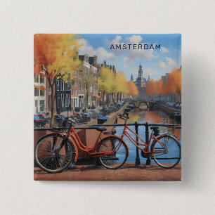 Chapa Cuadrada Personalizado Textos Ámsterdam