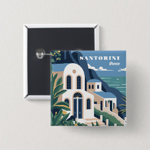 Chapa Cuadrada Personalizado Textos Santorini Grecia