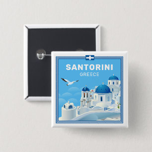 Chapa Cuadrada Personalizado Textos Santorini Grecia