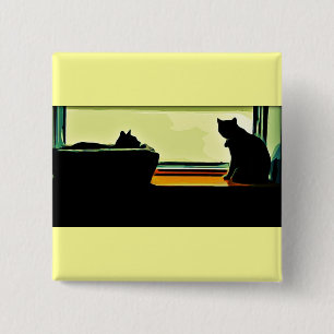 Chapa Cuadrada Personalizado Window Kitties