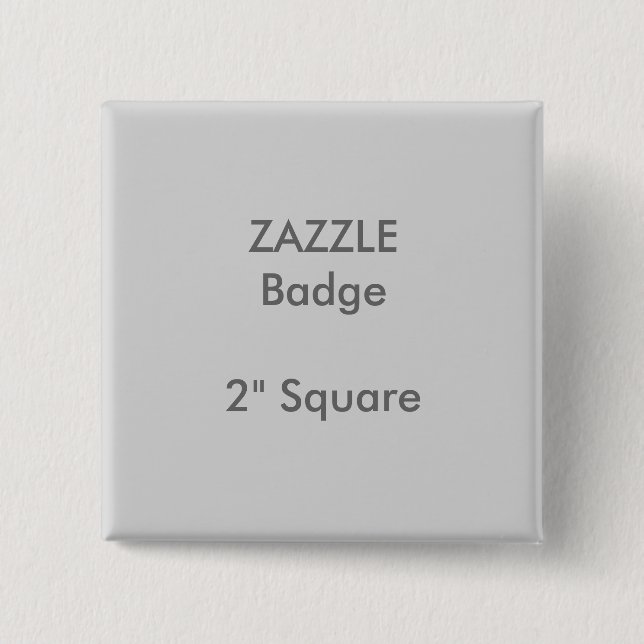 Chapa Cuadrada Personalizado ZAZZLE Impreso 2" GRAY de placa cuad (Anverso)