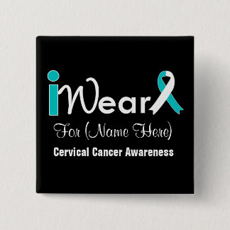 Chapa Cuadrada Personalizar el cáncer cervical de cinta Verde azu