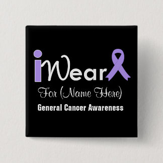 Chapa Cuadrada Personalizar el cáncer general de cinta de lavanda
