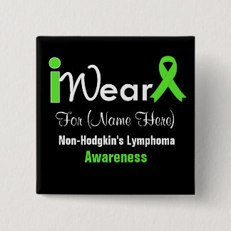 Chapa Cuadrada Personalizar el linfoma de Lime Green Non-Hodgkin