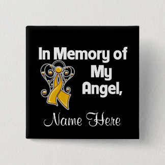 Chapa Cuadrada Personalizar en memoria de mi ángel Apéndice Cánce