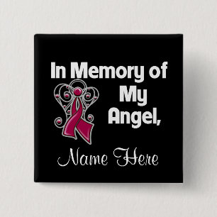 Chapa Cuadrada Personalizar en memoria de mi ángel mieloma múltip