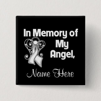Chapa Cuadrada Personalizar en memoria de mi cáncer de pulmón áng