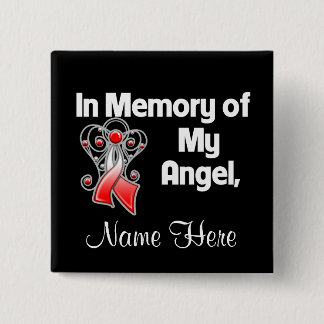 Chapa Cuadrada Personalizar en memoria de mi cáncer oral de ángel