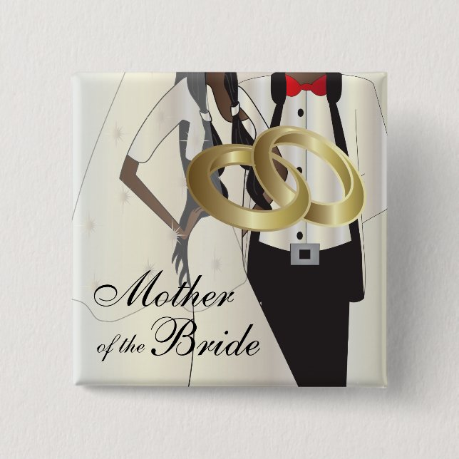 Chapa Cuadrada Personalizar la fiesta de boda y los miembros de l (Anverso)