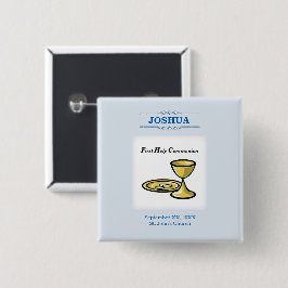 Chapa Cuadrada Personalizar, primer cuerpo de comunión y sangre