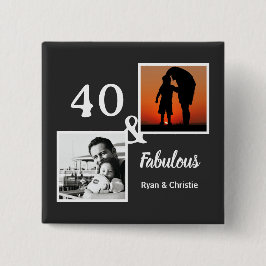Chapa Cuadrada Personalized 40 & fabulous Men's gift