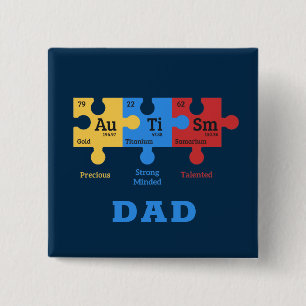 Chapa Cuadrada Personalized Autism Periodic Table Elements