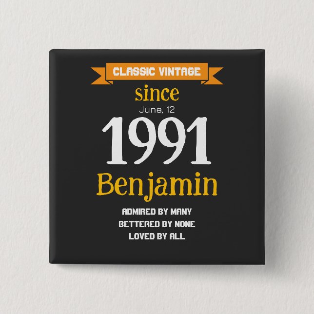 Chapa Cuadrada Personalized Birthday Gift (Anverso)