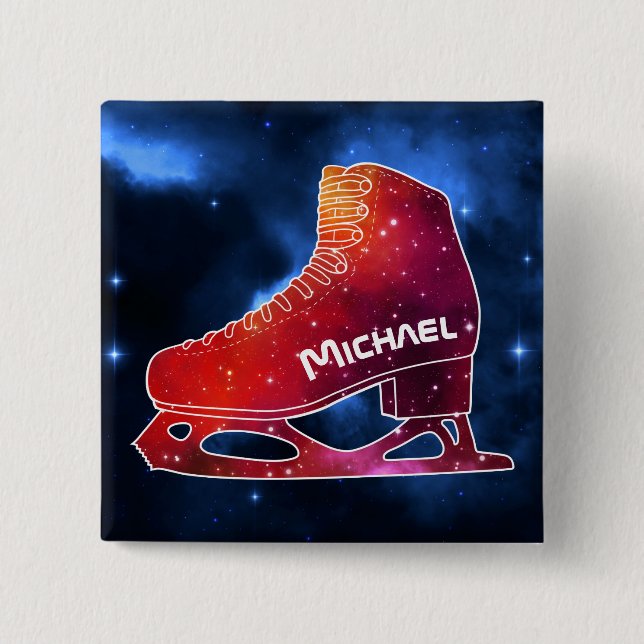 Chapa Cuadrada Personalized Figure Skating Space Boot (Anverso)