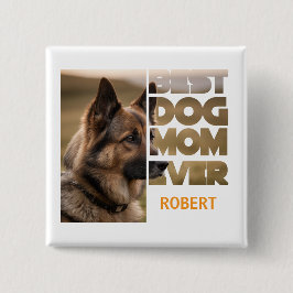 Chapa Cuadrada Personalized Photo Best dog mom ever