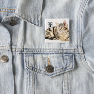Chapa Cuadrada Personalized World's Best Cat Dad Custom Photo
