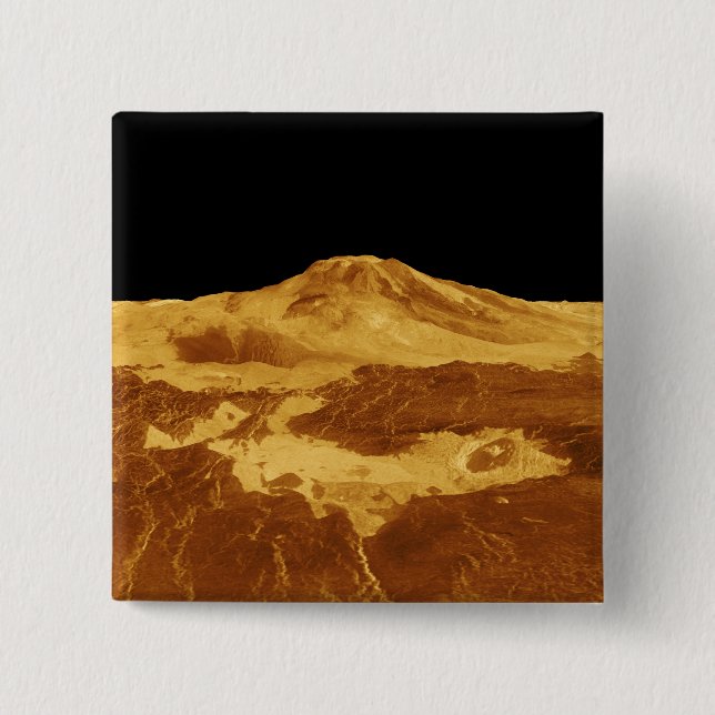 Chapa Cuadrada Perspectiva 3D de Maat Mons en Venus (Anverso)
