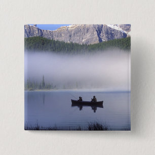 Chapa Cuadrada Pesca en canoa Lago Waterfowl, Banff Nacional