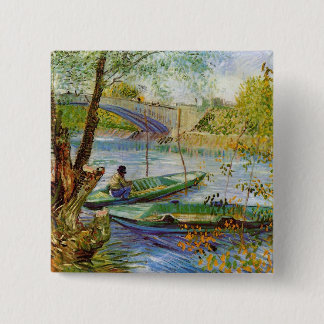 Chapa Cuadrada Pesca en primavera, Vincent van Gogh (F354)