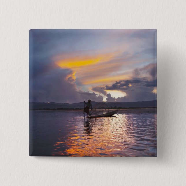 Chapa Cuadrada Pescador intha pesca con redes (Anverso)