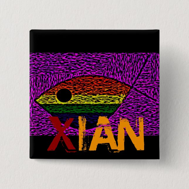 Chapa Cuadrada Pescados de arco iris (Anverso)