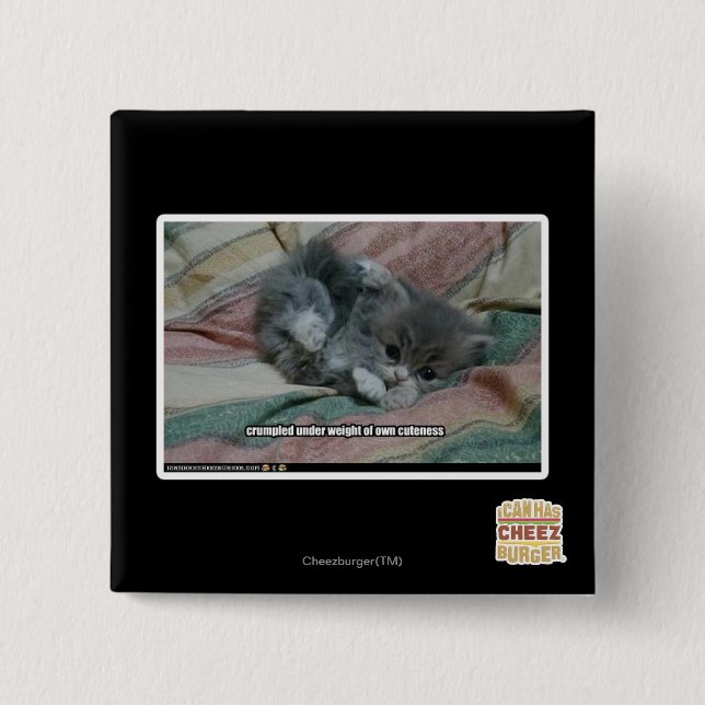 Chapa Cuadrada Peso de propio cuteness (Anverso)