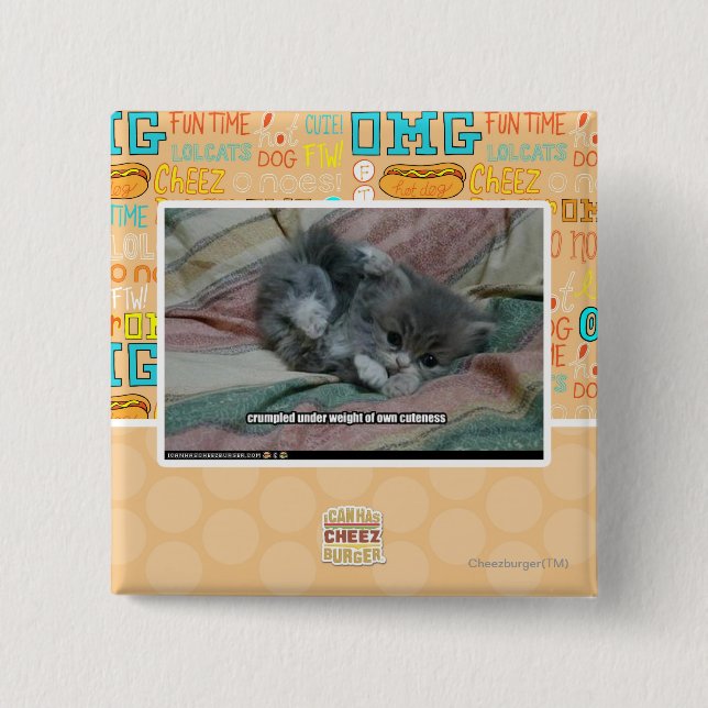 Chapa Cuadrada Peso de propio cuteness (Anverso)