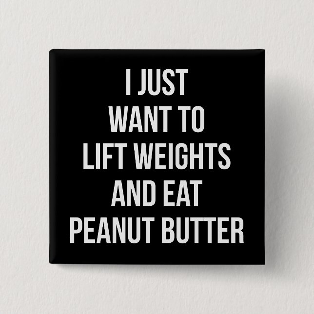 Chapa Cuadrada Pesos de elevación y mantequilla de cacahuete - Di (Anverso)