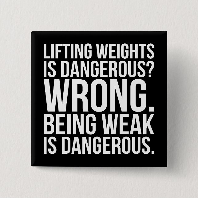 Chapa Cuadrada Pesos De Levantamiento Es Peligroso Contra Ser Déb (Anverso)