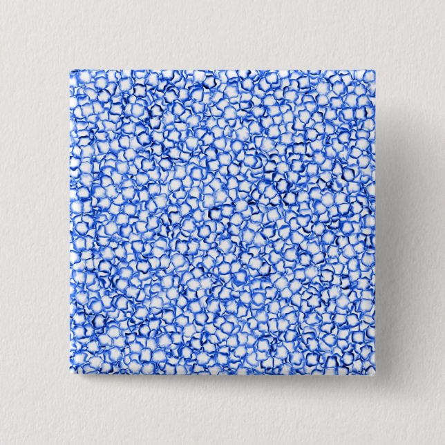 Chapa Cuadrada Petales azules generados por computadora (Anverso)
