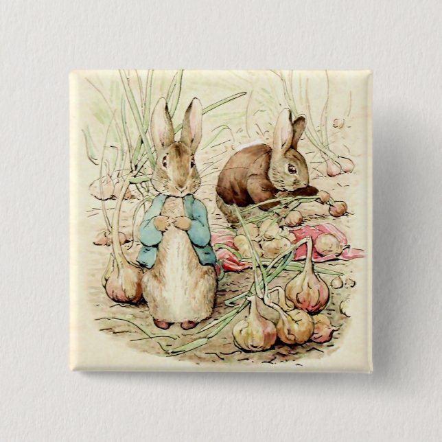 Chapa Cuadrada Peter y Benjamin se unen por Beatrix Potter (Anverso)