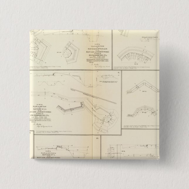 Chapa Cuadrada Petersburgo, baterías de va, asedio (Anverso)