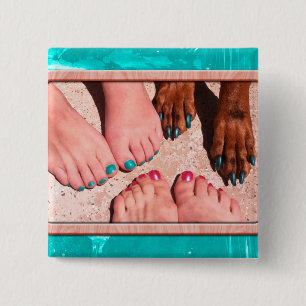 Chapa Cuadrada Peticure - día del balneario del Pedicure