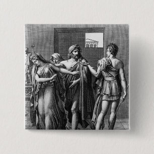 Chapa Cuadrada Phaedra, Theseus e Hippolytus