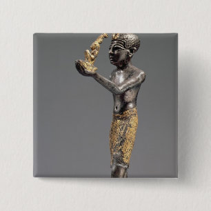 Chapa Cuadrada Pharaoh que hace un ofrecimiento antes de la diosa
