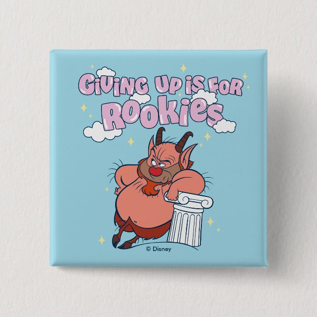 Chapa Cuadrada Phil - Giving Up is for Rookies Button (Anverso)