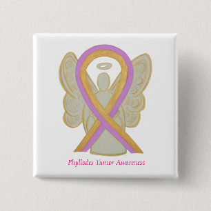 Chapa Cuadrada Phyllos Tumor Angel Awareness Ribbon Pins