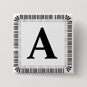 Chapa Cuadrada Piano Keys Monograma Pianista jugador 