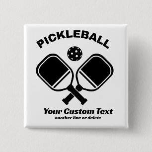 Chapa Cuadrada Pickleball Club Paddle & Ball Personalizado