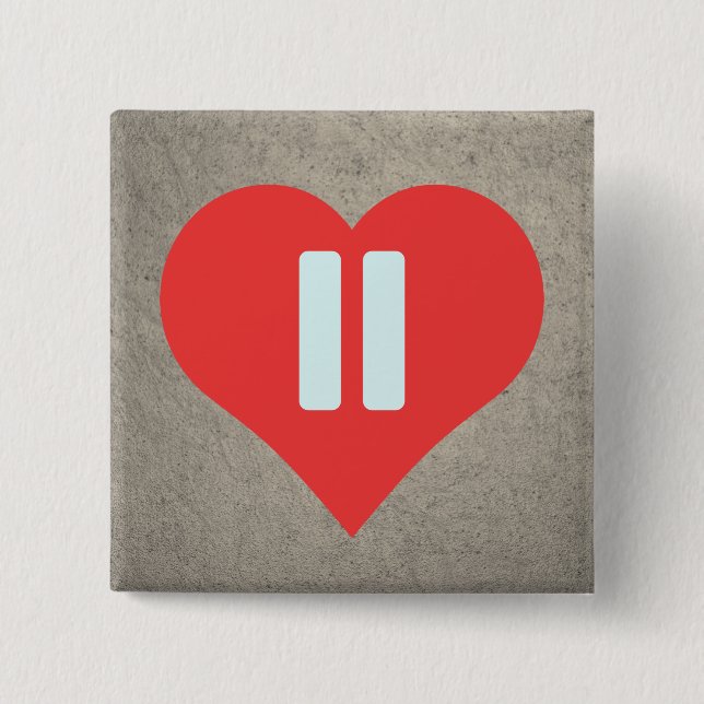 Chapa Cuadrada Pictograma de los símbolos de la pausa (Anverso)