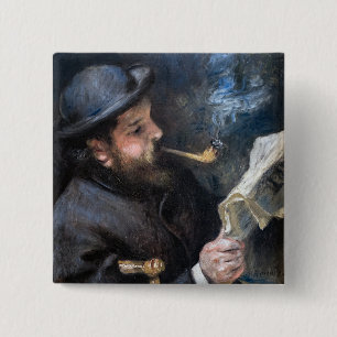 Chapa Cuadrada Pierre-Auguste Renoir - Claude Monet leyendo
