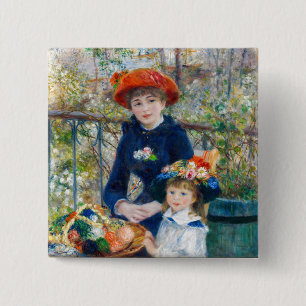 Chapa Cuadrada Pierre-Auguste Renoir - Dos hermanas en la terraza
