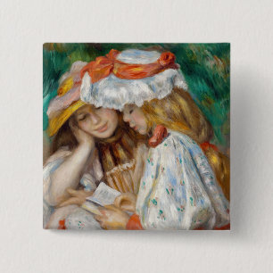 Chapa Cuadrada Pierre-Auguste Renoir - Dos niñas leyendo
