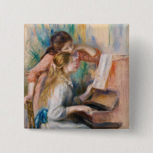 Chapa Cuadrada Pierre Auguste Renoir - Jóvenes Chicas en el piano