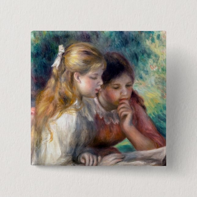 Chapa Cuadrada Pierre-Auguste Renoir - La lectura (Anverso)