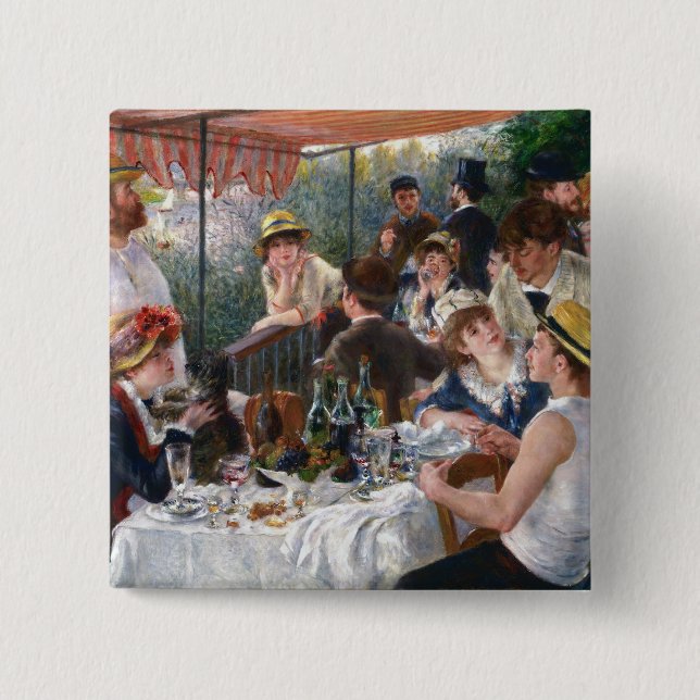 Chapa Cuadrada Pierre-Auguste Renoir - Luncheon del Fiesta de Boa (Anverso)