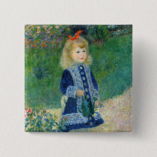 Chapa Cuadrada Pierre-Auguste Renoir - Una niña con una regadera