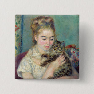 Chapa Cuadrada Pierre-Auguste Renoir - Woman with a Cat
